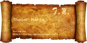 Thaler Mária névjegykártya